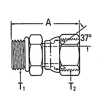 2266 SAE O-Ring Boss to 37º Flare Swivel